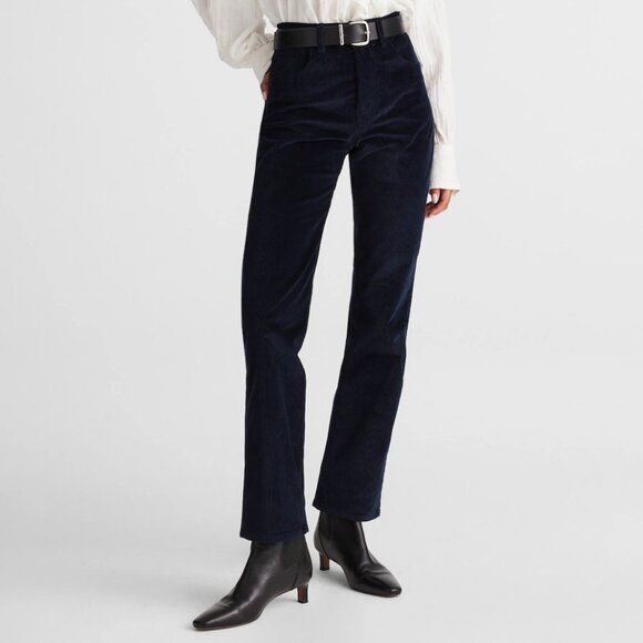 NWT! MADEWELL Longline Straight Pant in Navy Corduroy Size 27